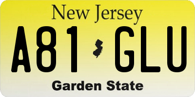 NJ license plate A81GLU