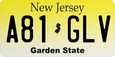 NJ license plate A81GLV