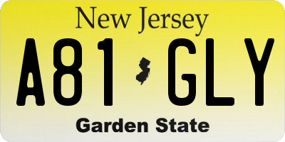 NJ license plate A81GLY