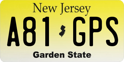 NJ license plate A81GPS