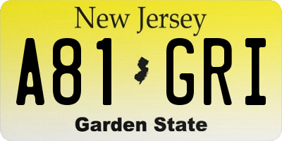 NJ license plate A81GRI