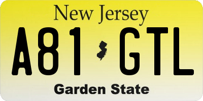 NJ license plate A81GTL