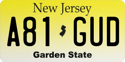 NJ license plate A81GUD