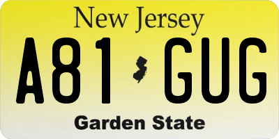 NJ license plate A81GUG
