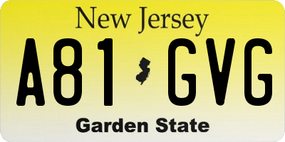 NJ license plate A81GVG