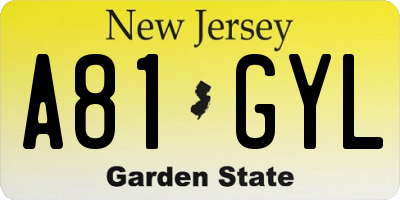 NJ license plate A81GYL