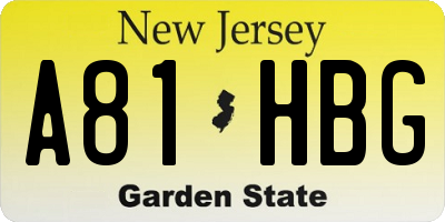 NJ license plate A81HBG