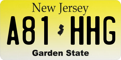 NJ license plate A81HHG