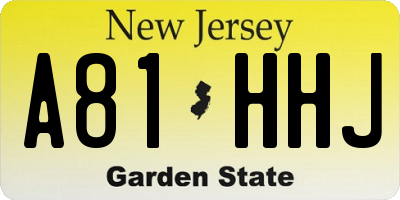NJ license plate A81HHJ