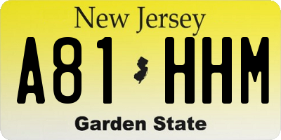 NJ license plate A81HHM