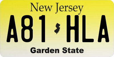 NJ license plate A81HLA