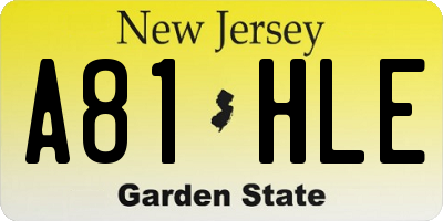 NJ license plate A81HLE