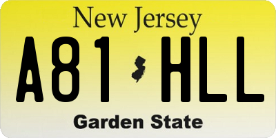 NJ license plate A81HLL
