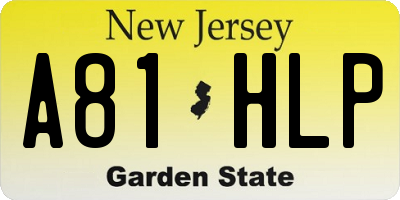 NJ license plate A81HLP