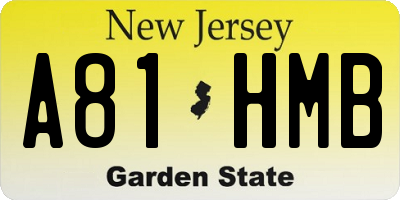 NJ license plate A81HMB