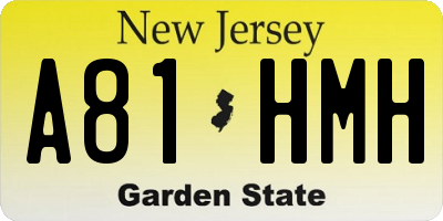 NJ license plate A81HMH
