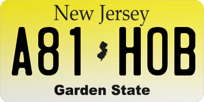 NJ license plate A81HOB