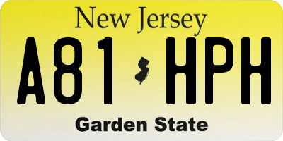 NJ license plate A81HPH