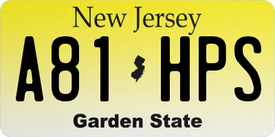 NJ license plate A81HPS
