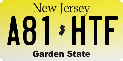 NJ license plate A81HTF