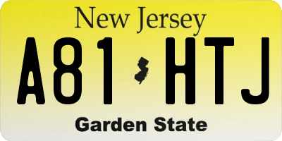 NJ license plate A81HTJ