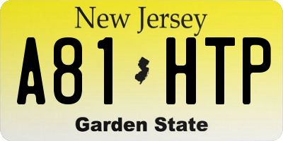 NJ license plate A81HTP