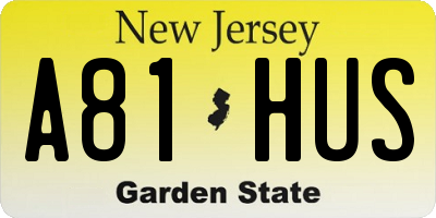 NJ license plate A81HUS