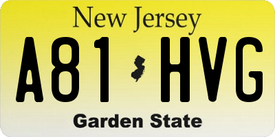 NJ license plate A81HVG