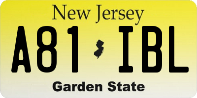 NJ license plate A81IBL