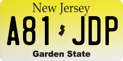 NJ license plate A81JDP