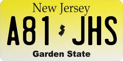 NJ license plate A81JHS