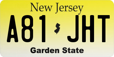 NJ license plate A81JHT