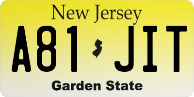 NJ license plate A81JIT