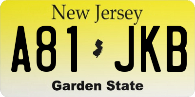 NJ license plate A81JKB