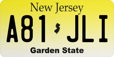 NJ license plate A81JLI
