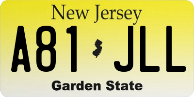 NJ license plate A81JLL
