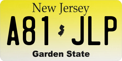 NJ license plate A81JLP