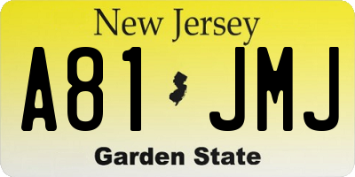 NJ license plate A81JMJ