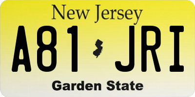 NJ license plate A81JRI