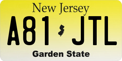 NJ license plate A81JTL