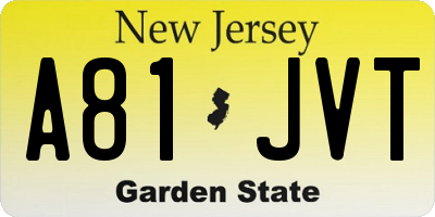 NJ license plate A81JVT