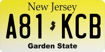 NJ license plate A81KCB