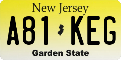 NJ license plate A81KEG