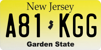 NJ license plate A81KGG