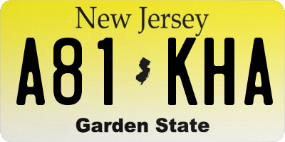 NJ license plate A81KHA