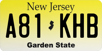 NJ license plate A81KHB