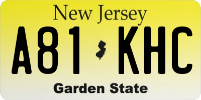 NJ license plate A81KHC