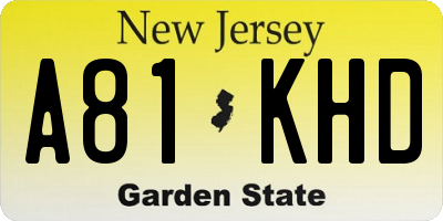NJ license plate A81KHD