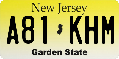NJ license plate A81KHM