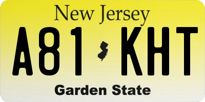 NJ license plate A81KHT